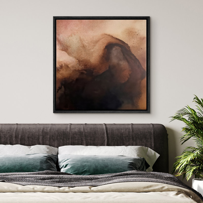Reproduction d'art encadrée sur toile pour décor moderne neutre, Noir, H 16 po x l 16 po