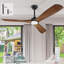 Ventilateur de plafond 42 po en noyer avec lumières DEL et télécommande-88202012-88202009