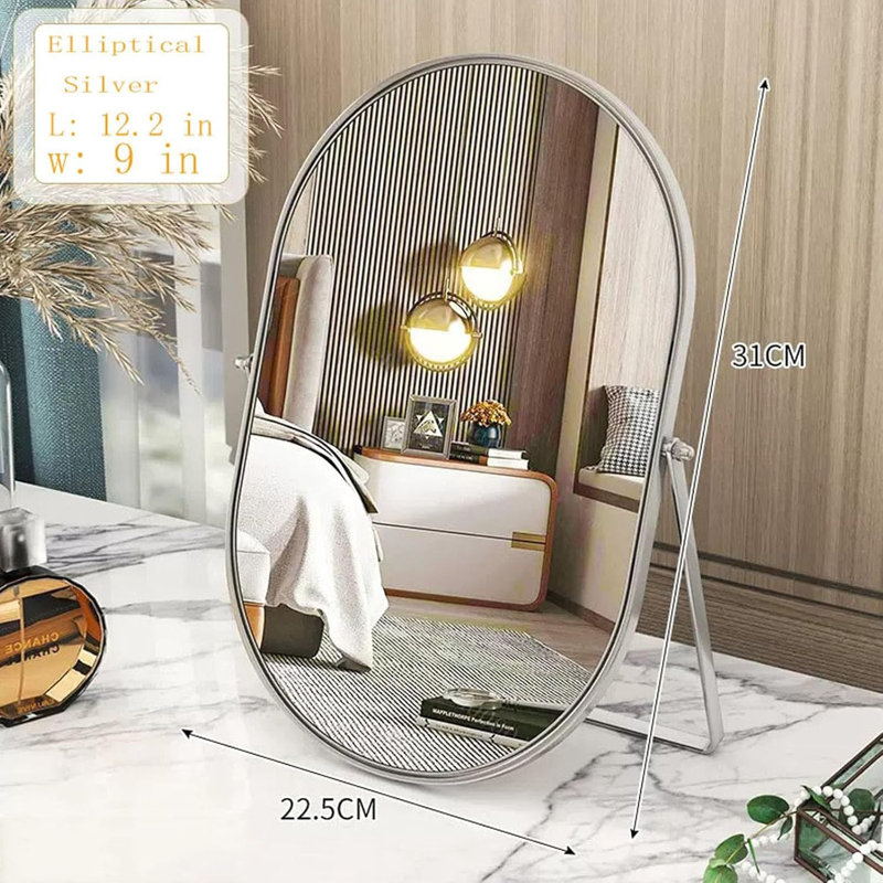 Oval Silver Vanity Makeup Mirror 