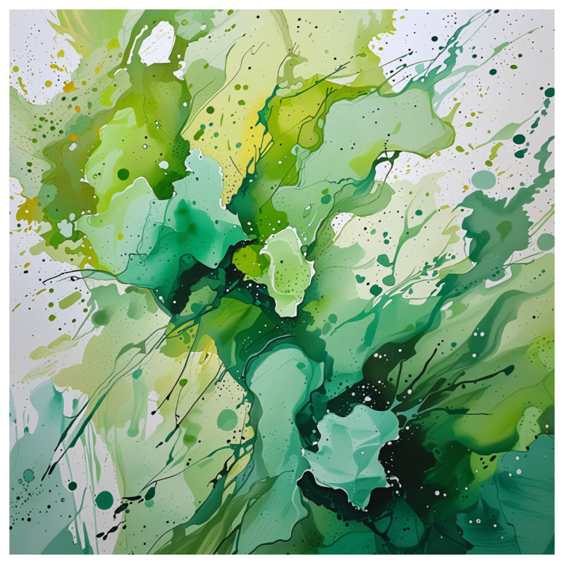 Édredon vert à motif abstrait Splash Bedding, Lit simple