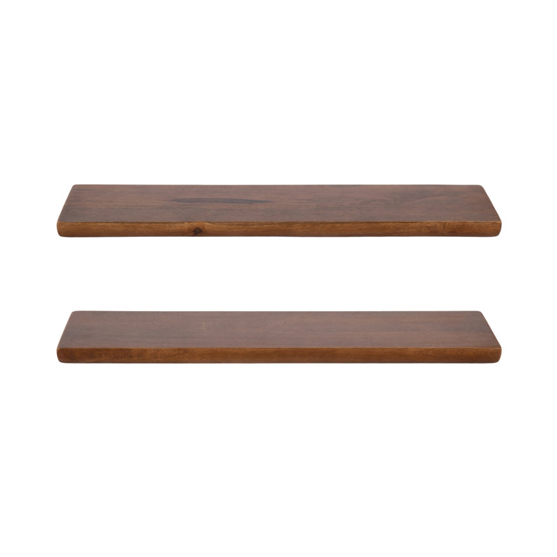 Burena Mango Wood Two-Piece Floating Shelf Set
