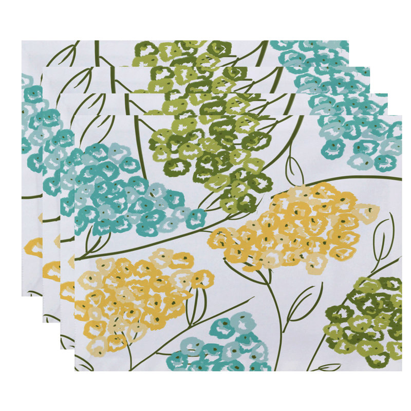 Récapitulatif 18" à imprimé floral hortensias Pisani, Jaune