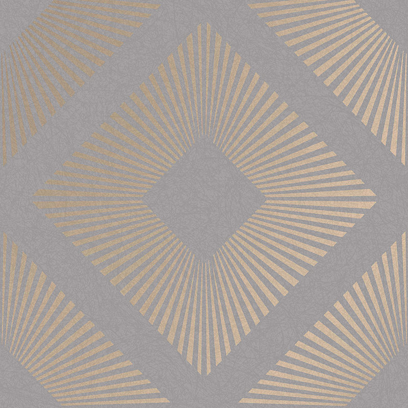 Geometric Metallic Wallpaper Double Roll, Gray