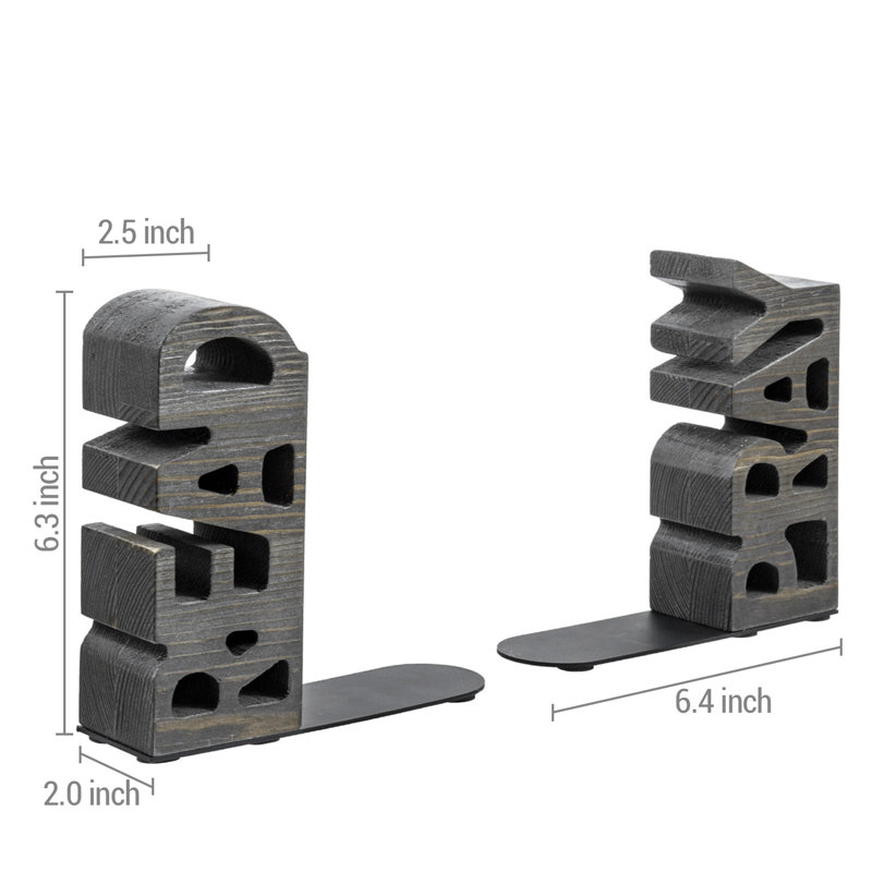 READ & PRAY Text Vintage Weathered Grey Wood Bookends