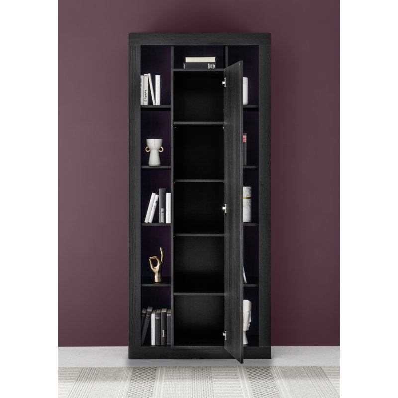 Adalgiso 217cm H x 95cm W Standard Bookcase, Black