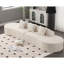 Modern Sofa Curved Combination Sofa, Terrycloth Fabric Sofa, Minimalist Sofa , Apartment, No Assembly Required,Three Pillows