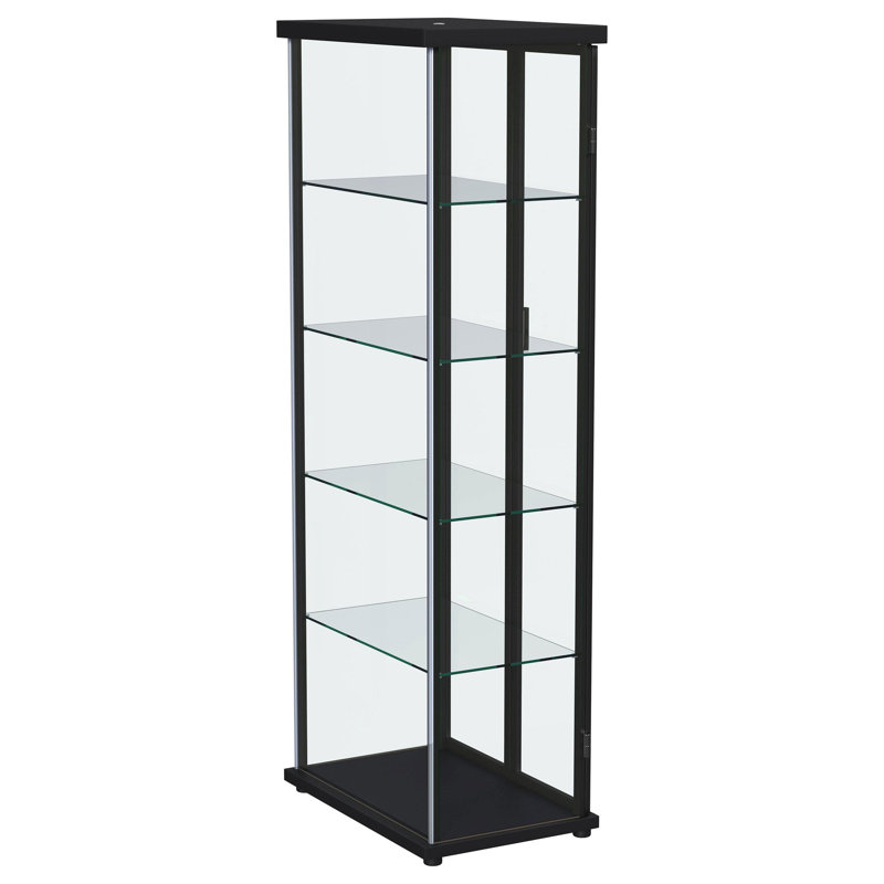 Speth 4-Shelf Display Curio Cabinet With LED Lighting Black