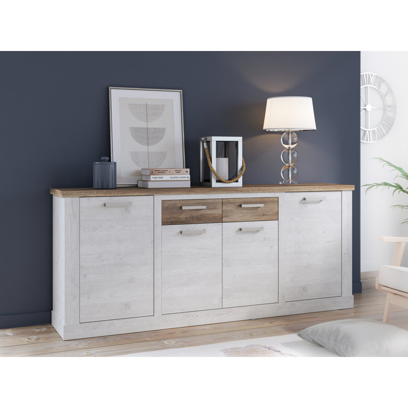 Nuzzo 212.8cm Wide 2 Drawer Sideboard, Pinia White