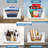 Sorbus 4 Pack Folding Shelf Organizer - Stackable Closet Shelf Organizer Baskets for Clothes, Closet, Bathroom, Kitchen, Garage - Easy Access Open Front Design Under Shelf Organizer