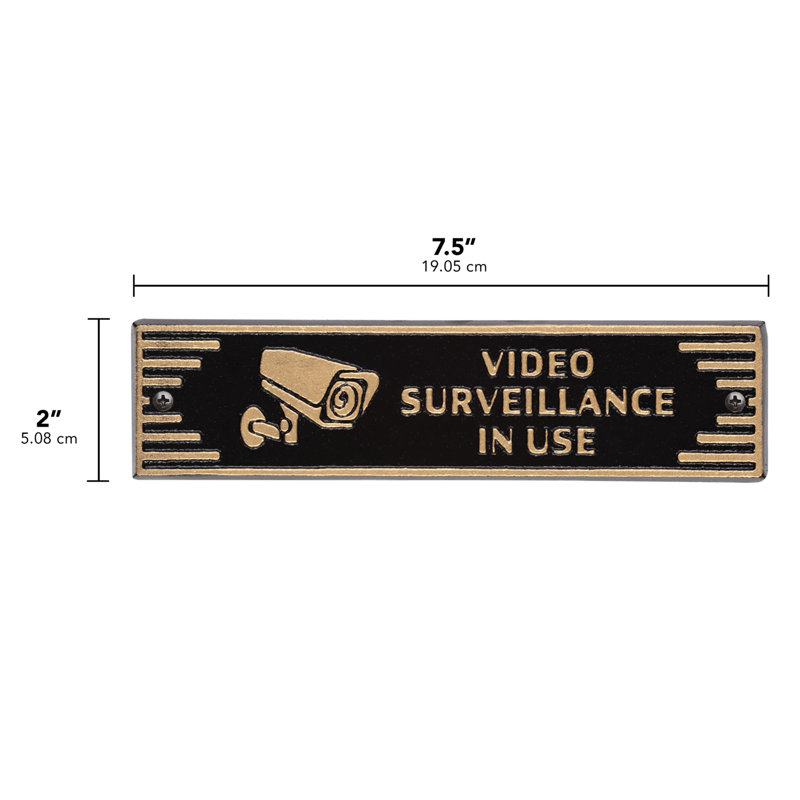 Plaque de porte de style art déco - Vidéo surveillance utilisée / avec graphique