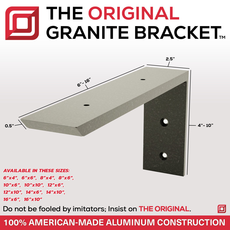 The Original™ Regular Wood Shelf Bracket, 4" H x 2.5" W x 6" D