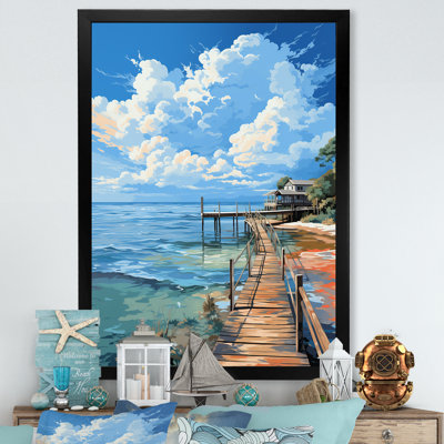 Yula Pier and Dock Seaside II, reproduction d'art sur toile