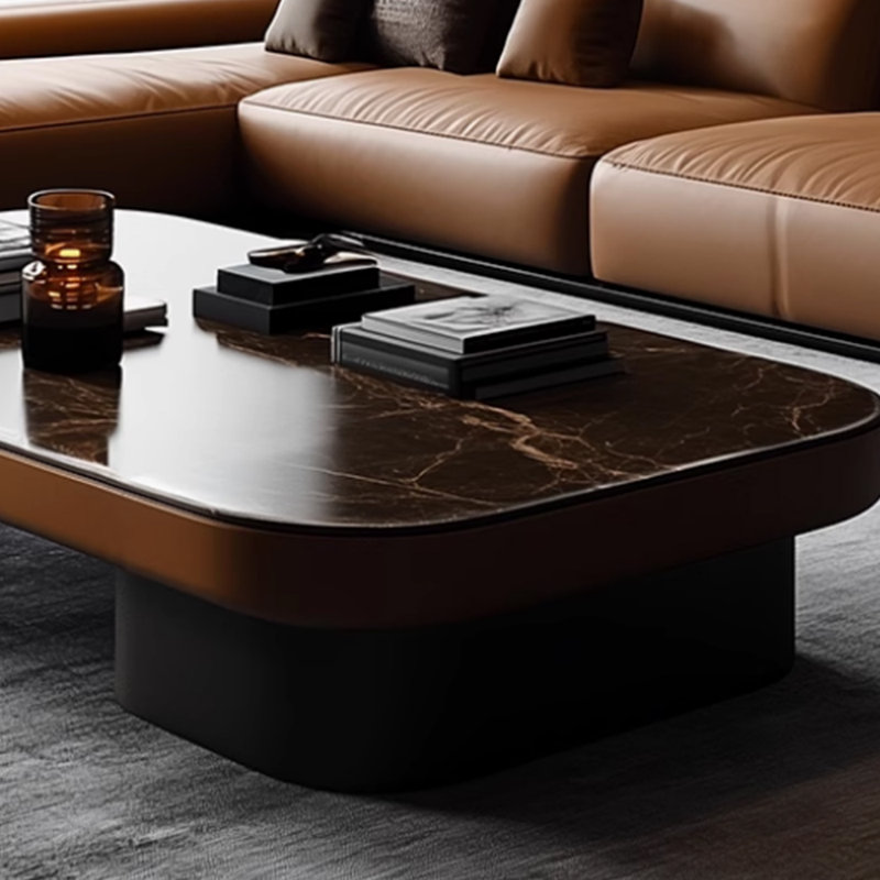 Luxury Minimalist Design Coffee Table, Black;White