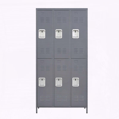 Casier de rangement en métal à 6 portes avec serrures indépendantes, H 72 po
