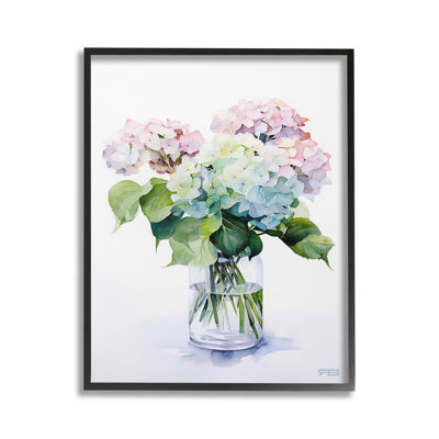 «Ombre Hydrangea Bouquet», art de la giclée encadrée par RB