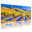 Ensemble de 3 reproductions abstraites de vignobles sous un ciel étoilé, impressions sur toile-850806083