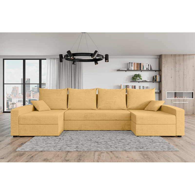 Baudelia 5 Seater Corner Sectional, Mustard yellow - Matana09