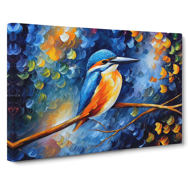 Kingfisher Bird Vol.3 Abstract - Wrapped Canvas, 50cm H x 76cm W x 3cm D