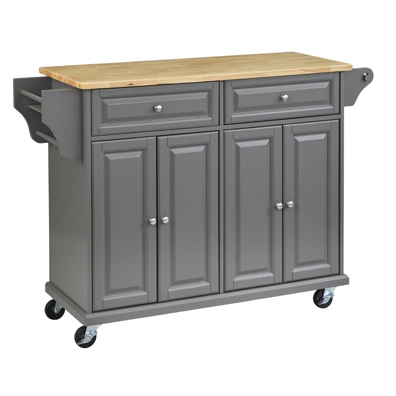 Lark Manor Idlewild Solid Wood Kitchen Cart & Reviews | Wayfair