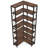 7-Tier Industrial Rustic Corner Bookshelf With Hexagonal Design For Home Office And Living Room, Space-Saving And Stylish Display Shelf-185102212