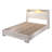 Queen Size Bed With Open Shelf, White