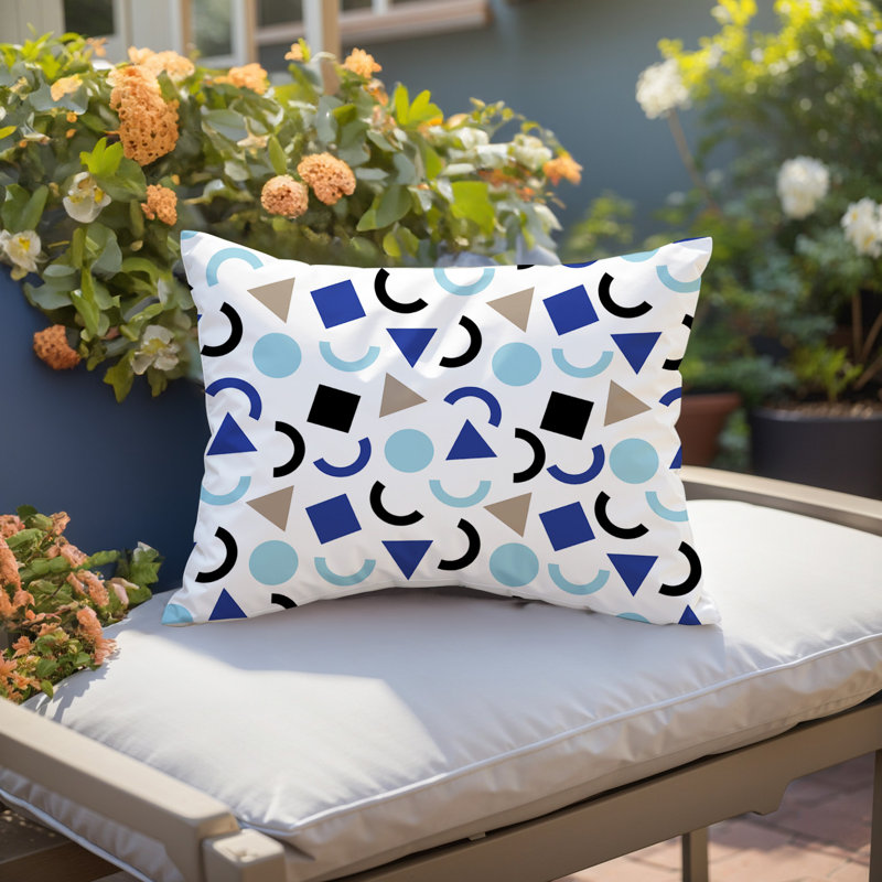 Coussin lombaire réversible intérieur / extérieur Fazzal, Rectangle H 18 po x l 25 po, Bleu marine