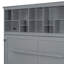 Grand lit escamotable mural: tablettes supérieures et USB, gris
