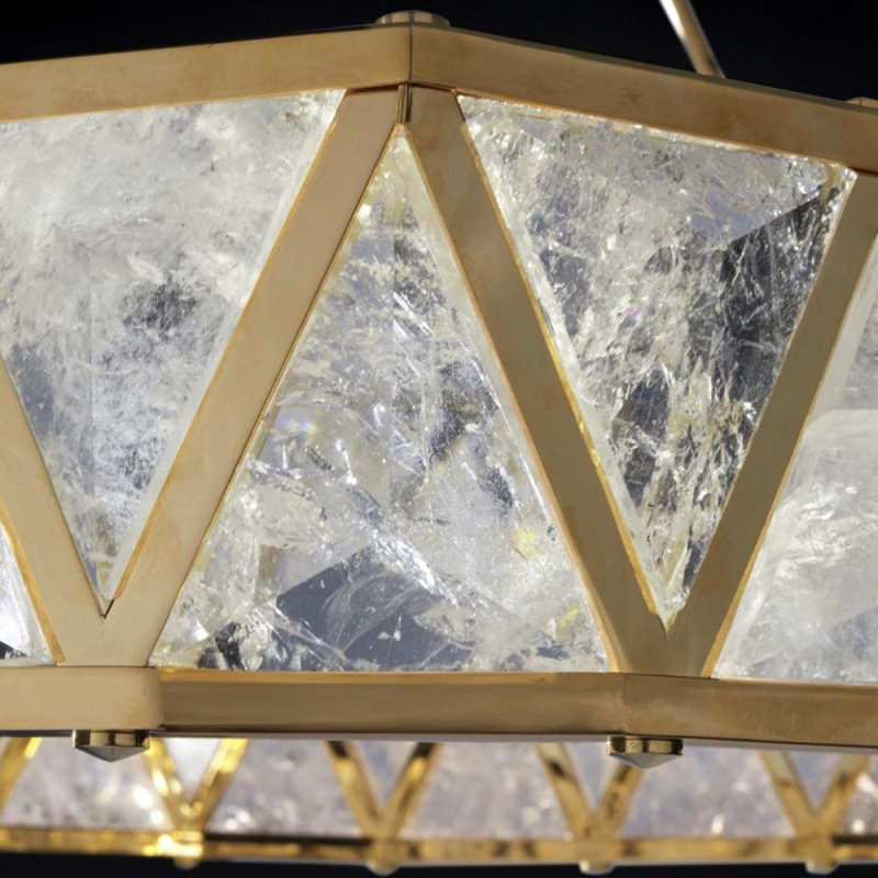 Lustre Diamond Rock QZ2450, 36” Diameter x 30” Height, Quartz doré doré clair, Bronze