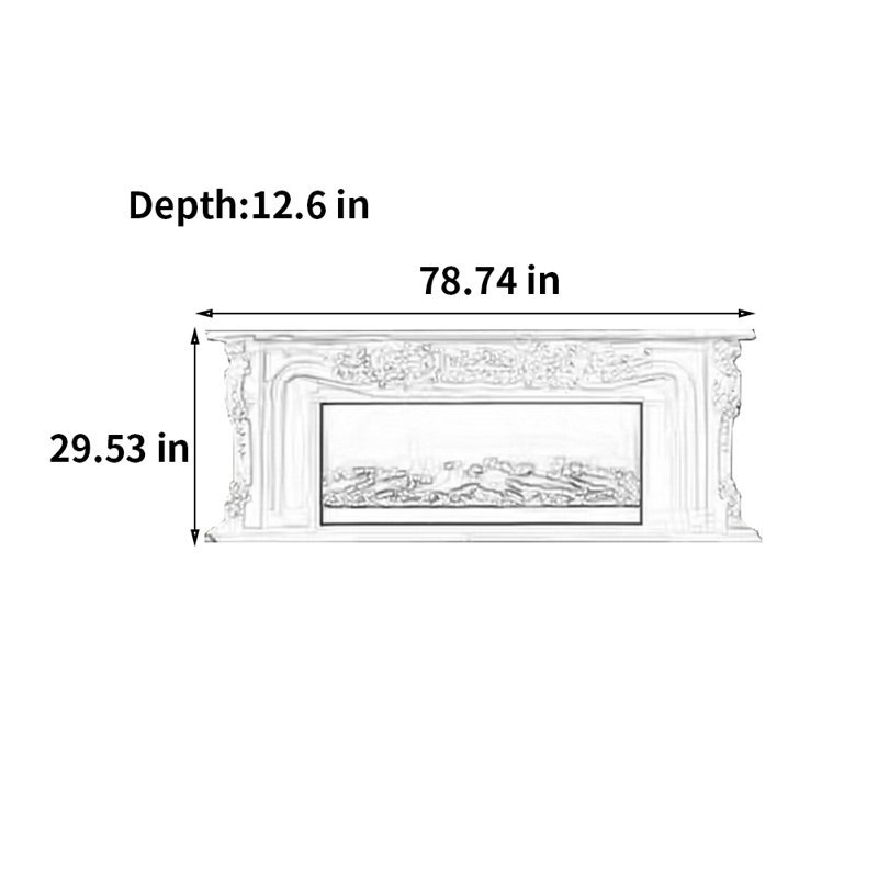 Meuble télé avec cheminée Retro, 78.74"