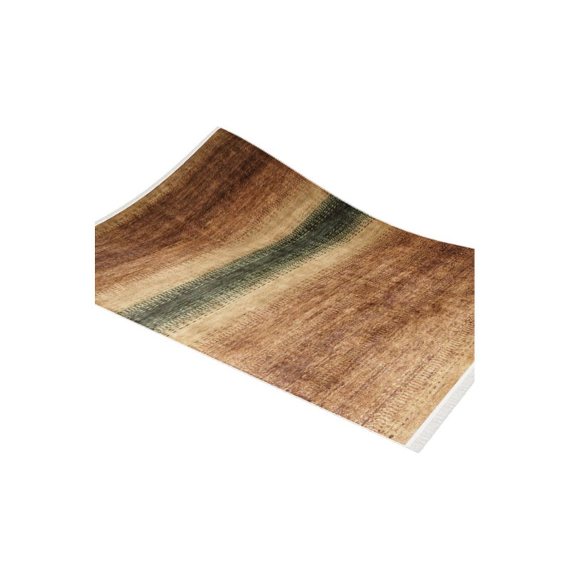 Tapis rayé brun et vert Addisyn, Rectangle 5 pi 3 po x 7 pi 6 po