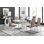 Grand ensemble de salle à manger extensible Everson avec 8 chaises rembourrées en similicuir
