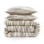 Cosmo White Black Woven Space Dyed Boucle Textured Stripes Modern Duvet Cover Set-115211705