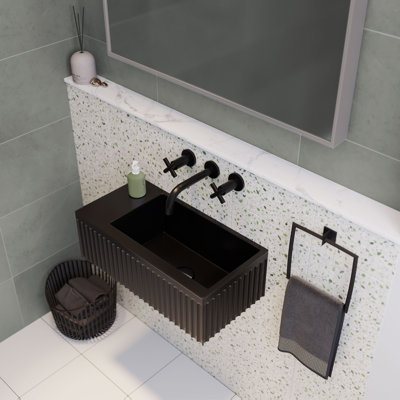 Delice 24" Rectangle Wall-Mount Bathroom Sink in Matte White