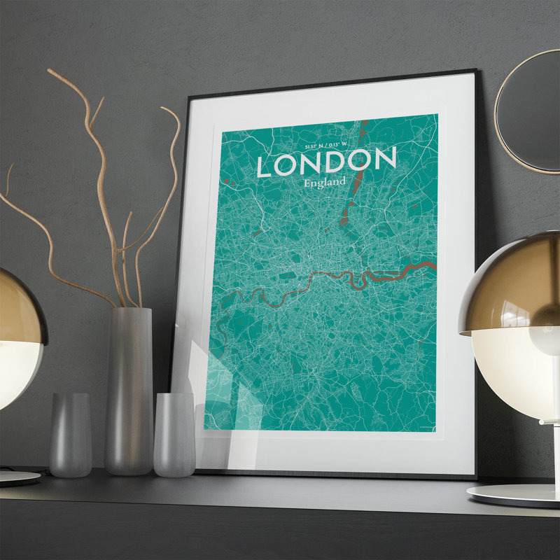 London City Map In Nature - No Frame Print, 27.6cm H x 19.7cm W x 0.05cm D