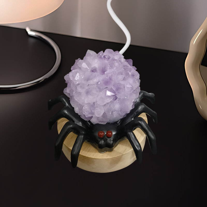 Lampe d'araignée en cristal naturel Halloween vente chaude lampe de cristal bureau table de chevet lumière nuit ornements de décoration