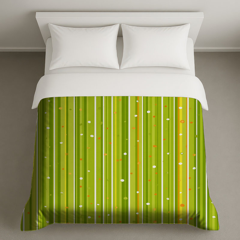 Housse de couette Green Stripes, Grand lit