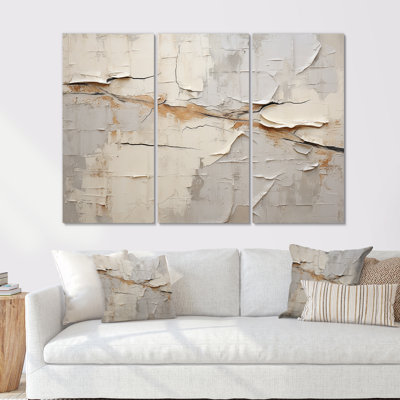 Collage abstrait beige brun - Collage abstrait II - ensemble de décorations murales