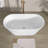 Gloss White Gracefully Shaped Acrylic Freestanding Bathtub