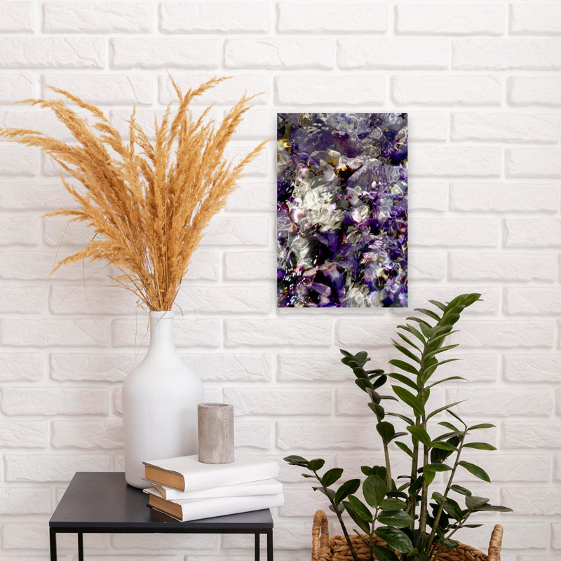 Art contemporain, art floral élégant, paisible et romantique, H 18 po x l 12 po