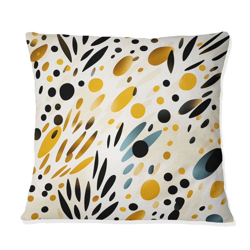 Imprimé de guépard beige et noir Simplicity - Coussin abstrait, H 18 po x l 18 po