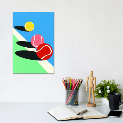 3 balles de tennis - reproduction d'art murale - toile tendue