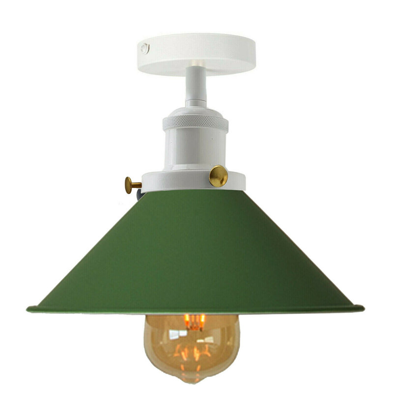 Boldt Semi Flush Mount, White, Green