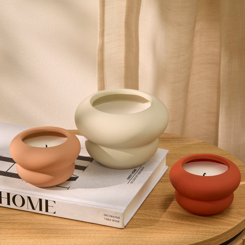 Plant / Floral Scented Tumbler Candle with Ceramic Holder, Paprika
