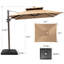 Parasol rectangulaire en porte-à-faux 11 pi x 9 pi avec base robuste-138626471