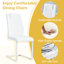 Ensemble de 4 tables de salle à manger de style crème blanc - ensemble de table et de pieds en métal argenté-1137276980-1137276983