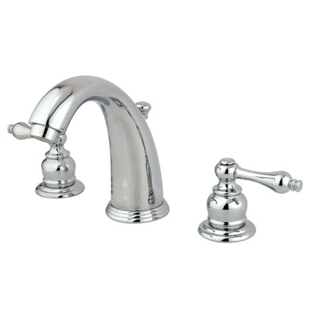 Victorian Widespread Bathroom Faucet with Drain, Polished Chrome