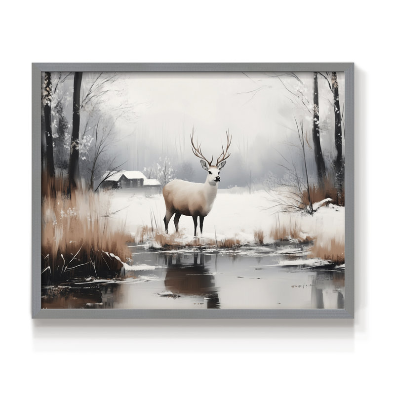 Art de Noël - DCCCLX - Reproduction encadrée - Restickable, H 8 po x l 10 po, Gris