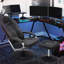 Fauteuil de jeu vidéo rembourré inclinable avec repose-pieds