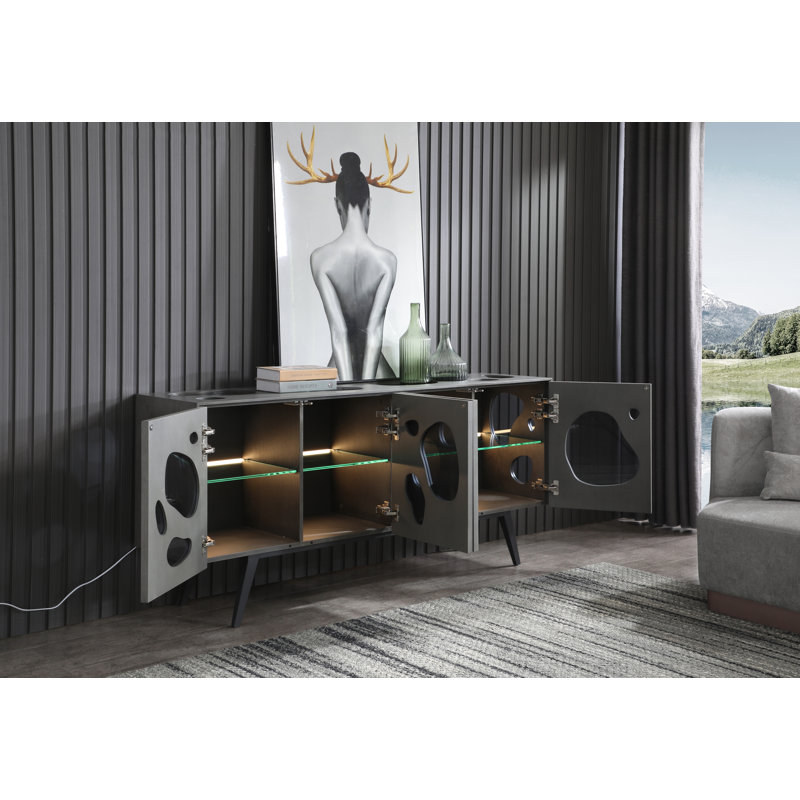 Buffet gris 4 portes Fontana Hirta