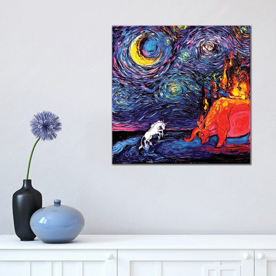 Van Gogh Never Faced The Red Bull by Aja Trier - Wrapped Canvas Print